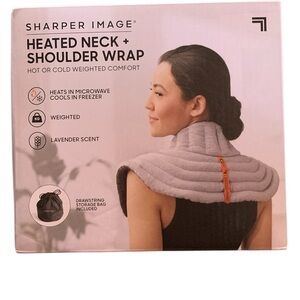 SHARPER IMAGE HEATED NECK & SHOULDER WRAP WEIGHTED HEATS N MICROWAVE COOLS